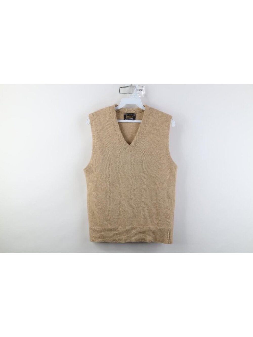 Vintage 60s 70s Streetwear Mens Medium Blank Wool Blend Knit Sweater Vest USA
